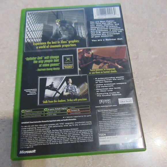 Splinter Cell  [ Tom Clancy's X Box Game - Picture 3 of 4